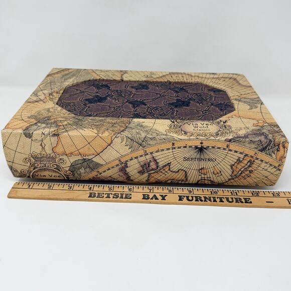 Faux Book Keepsake Storage Box Felt Lined 13”x 9”x 3” LARGE G2 - Picture 3 of 8